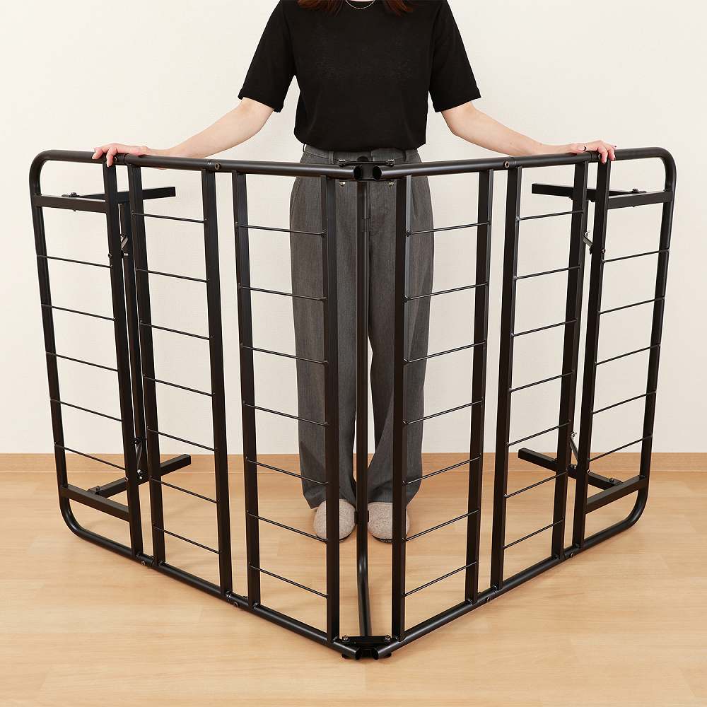 工具不要折りたたみパイプベッド easy BK 87495 メーカー直送 ▼返品・キャンセル不可【他商品との同時購入不可】