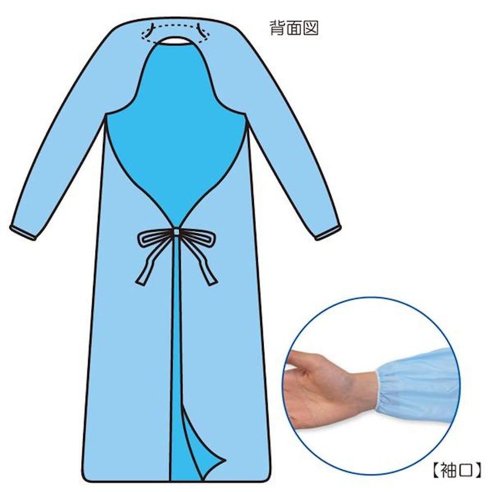 ビニールエプロン 袖つき L 076394 メーカー直送 ▼返品・キャンセル不可【他商品との同時購入不可】