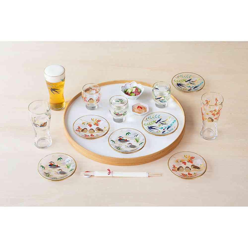 アデリア プレミアムニッポンテイスト 吉祥花鳥 丸皿 燕と柳