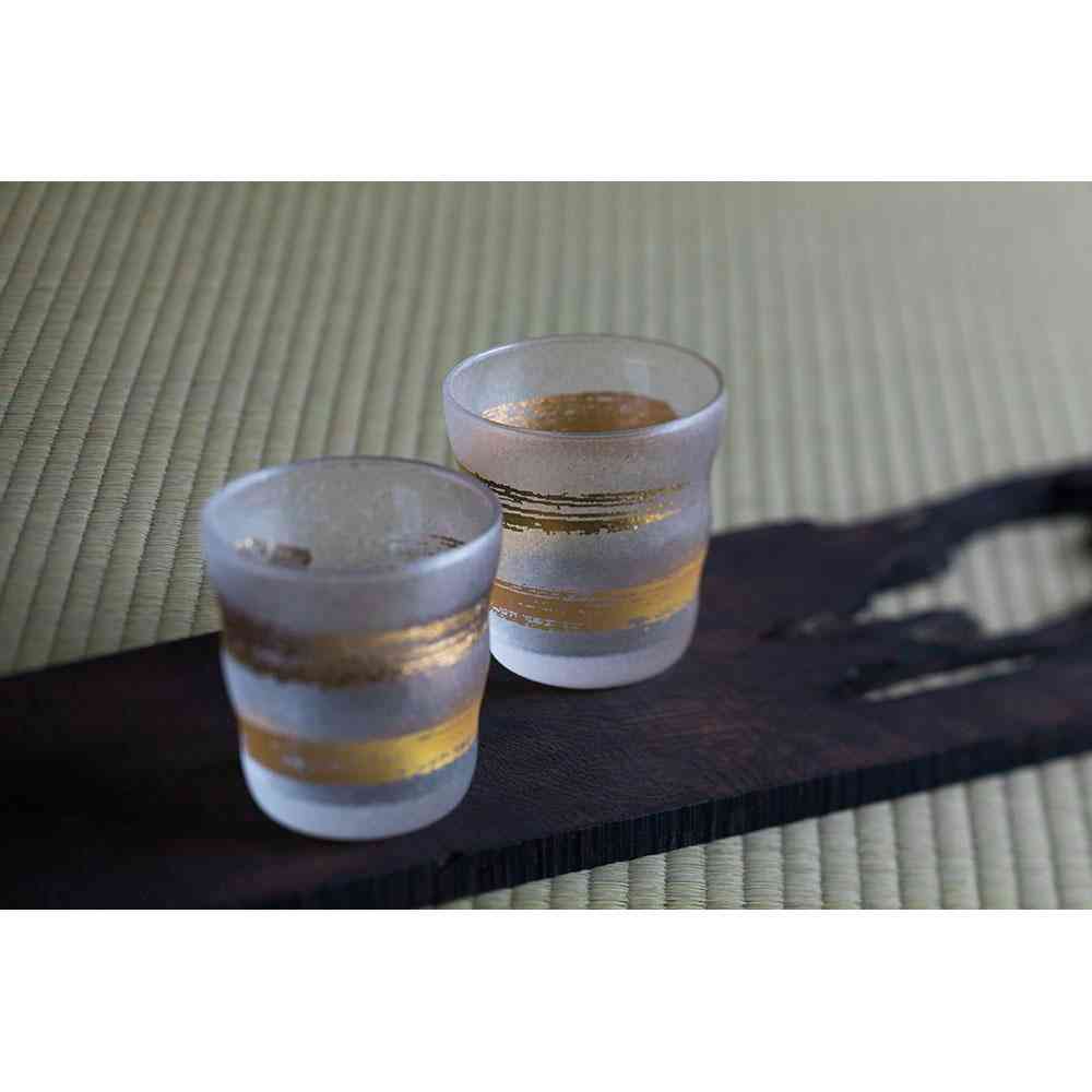 アデリア プレミアムニッポンテイスト 金一文字 ロックグラスペアセット 335ml×2個