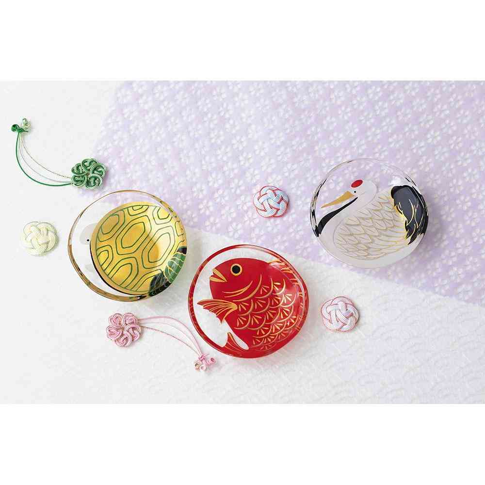 アデリア めでたmono 福寿 豆皿 鶴亀鯛セット 豆皿×3枚