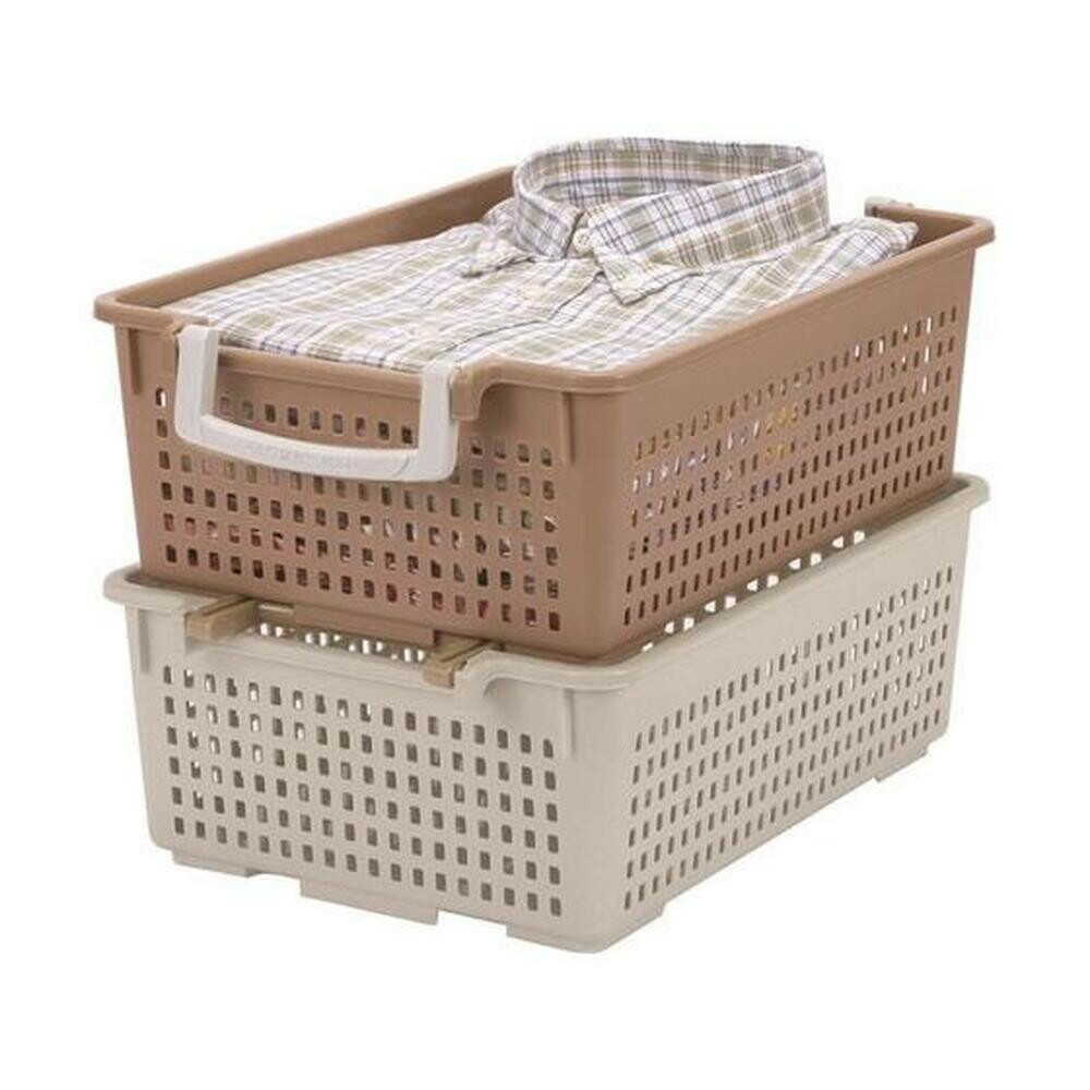 伊勢藤 フリーバスケット M ベージュ ベージュ