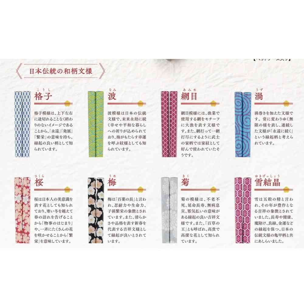 イシダ 箸 ジャパニーズモダン 渦 バイオレット 23cm PETケース入り 1膳 バイオレット