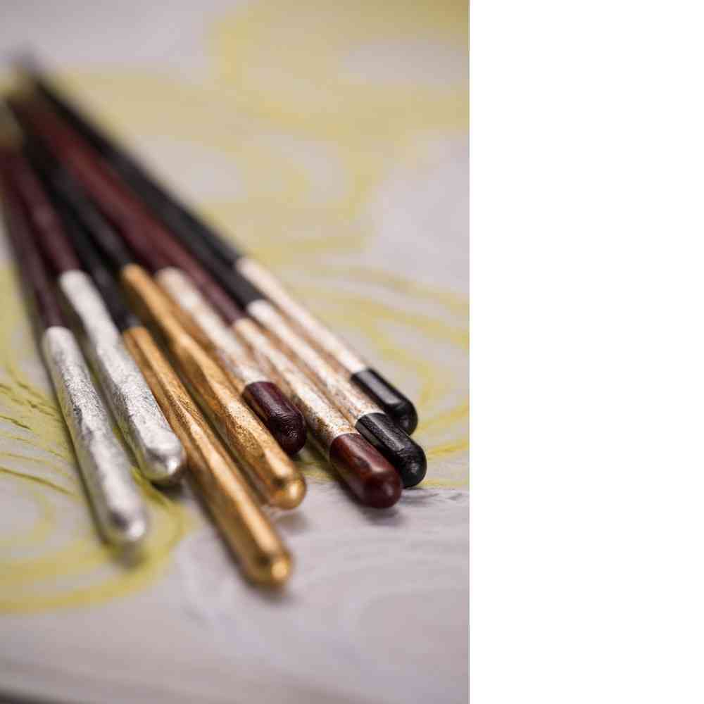 イシダ 箸 PI梨地白露 1膳 ゴールド(金沢純銀箔)