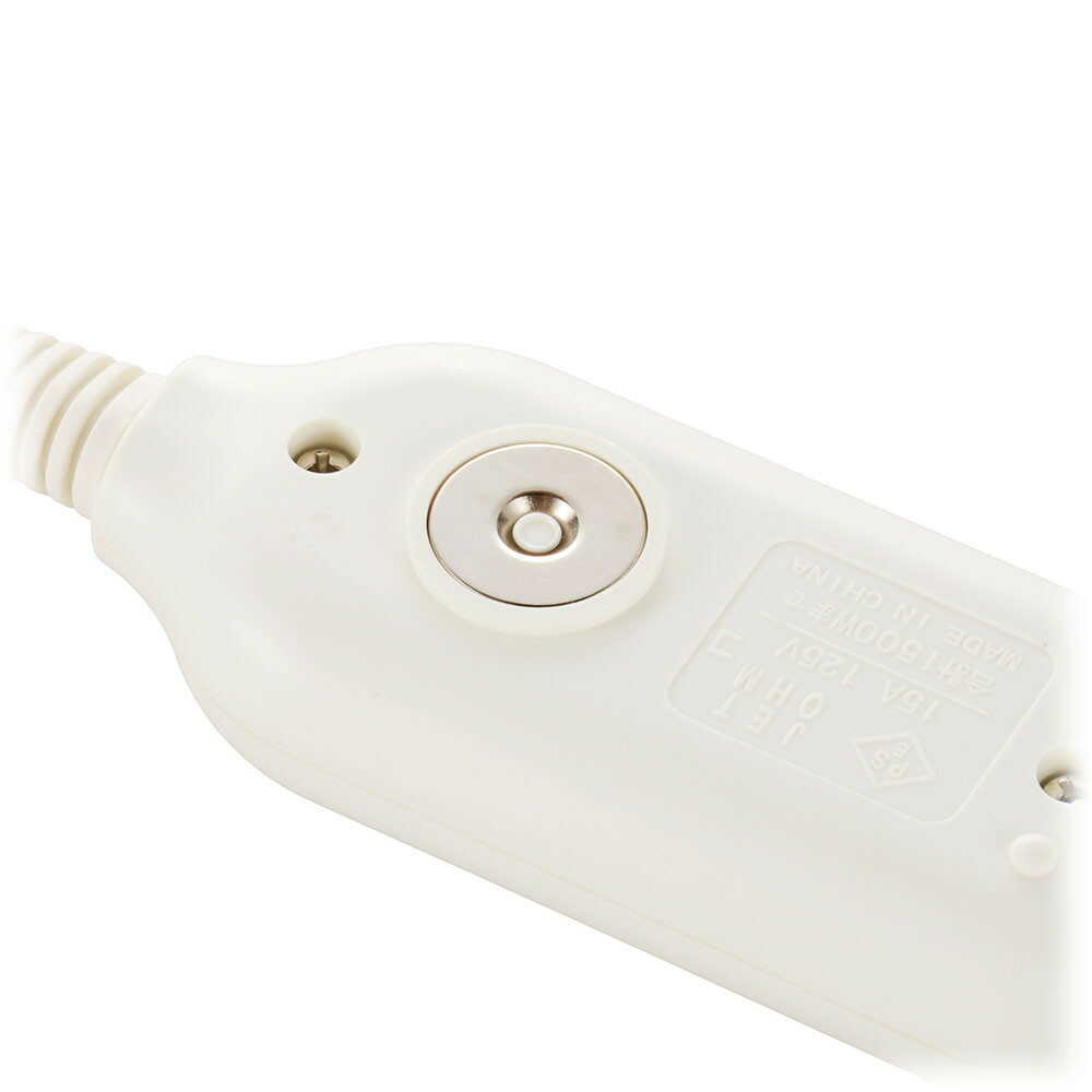 オーム電機 3個口タップ マグネット付き 2m ホワイト