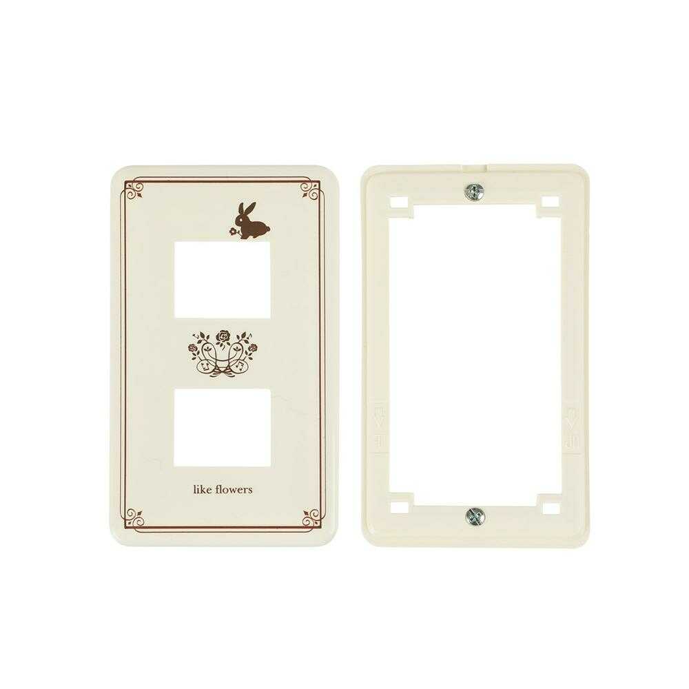 オーム電機 プレート ウサギ ホワイト