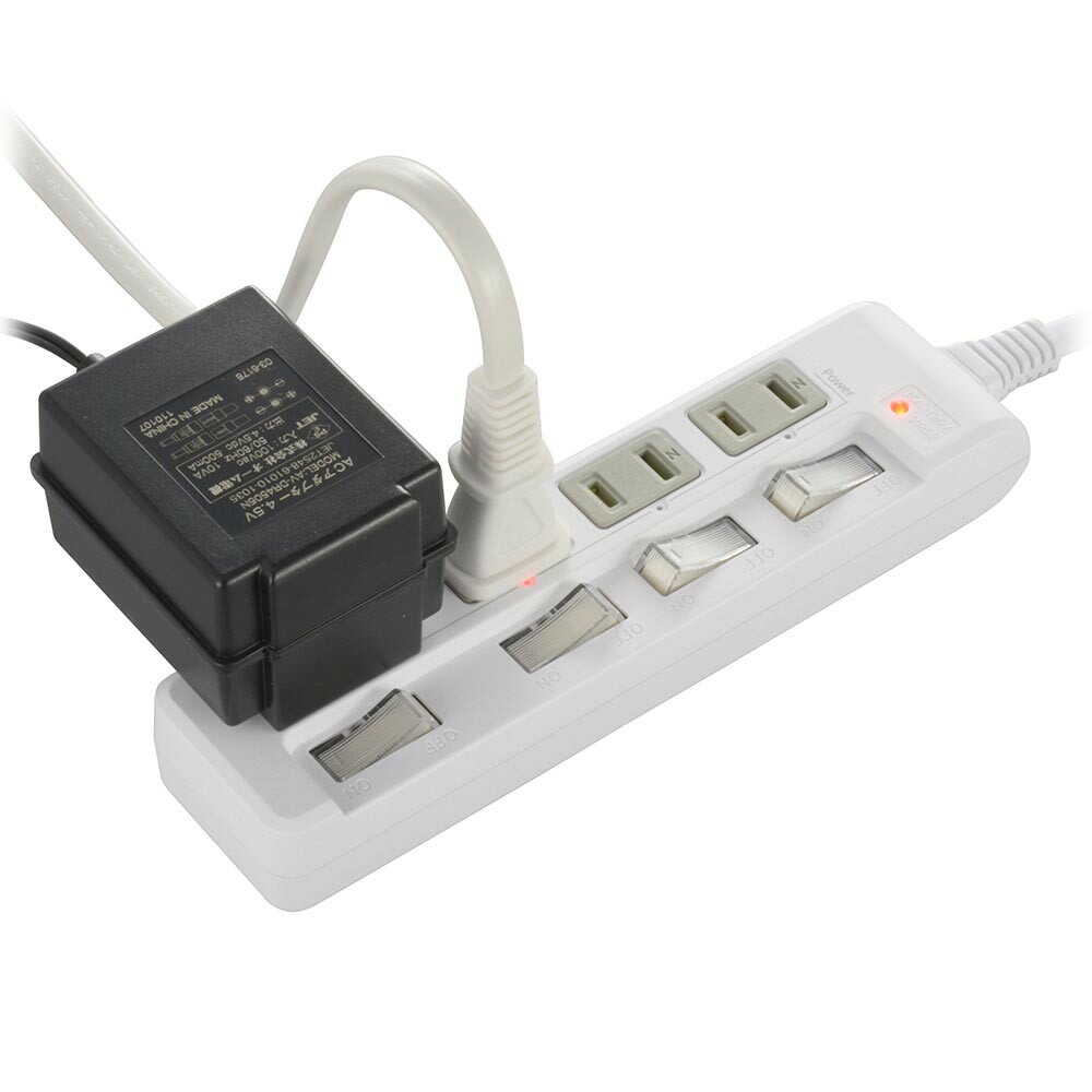 オーム電機 発煙ガード 節電タップ 雷ガード 4個口 2m ホワイト