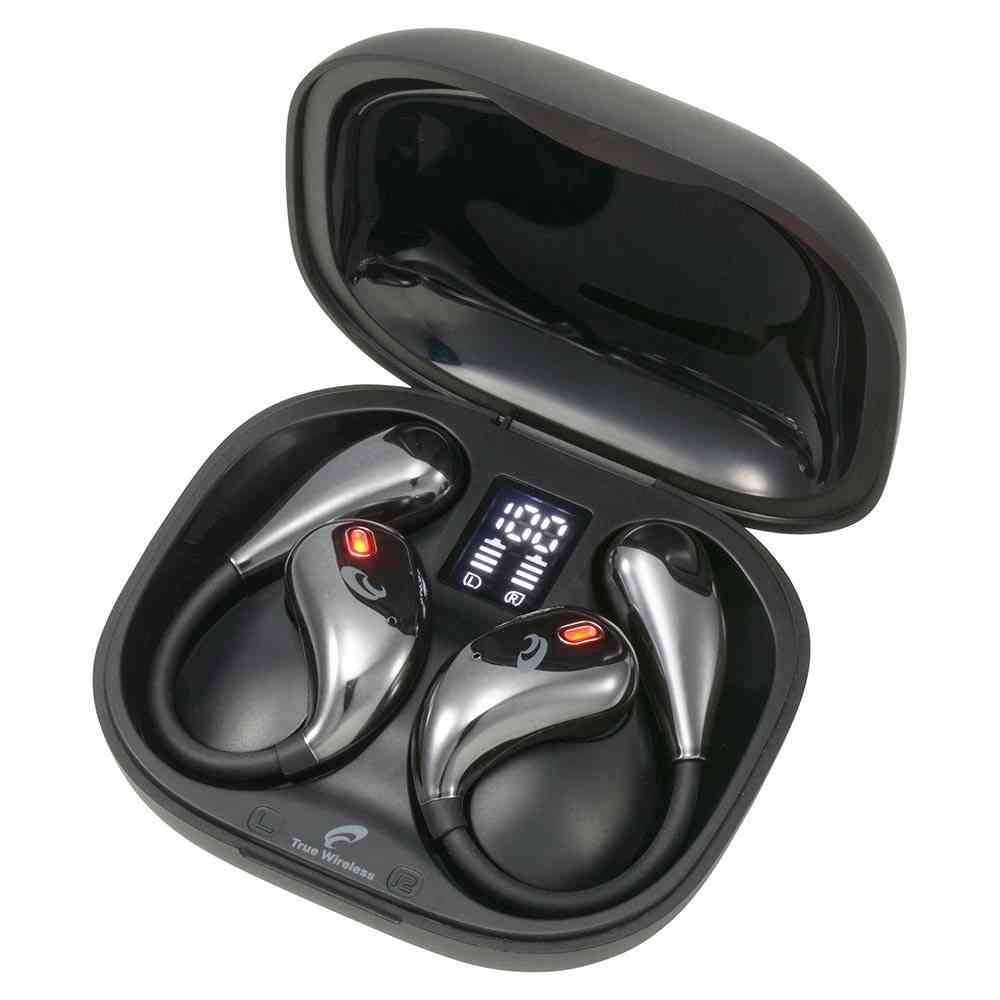 オーム電機 完全ワイヤレスイヤホン イヤーフック ブラック