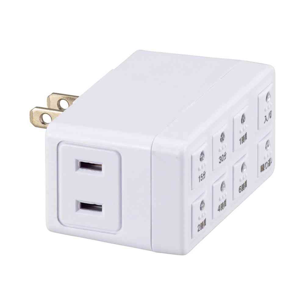 オーム電機 ボタン式デジタルタイマー ホワイト