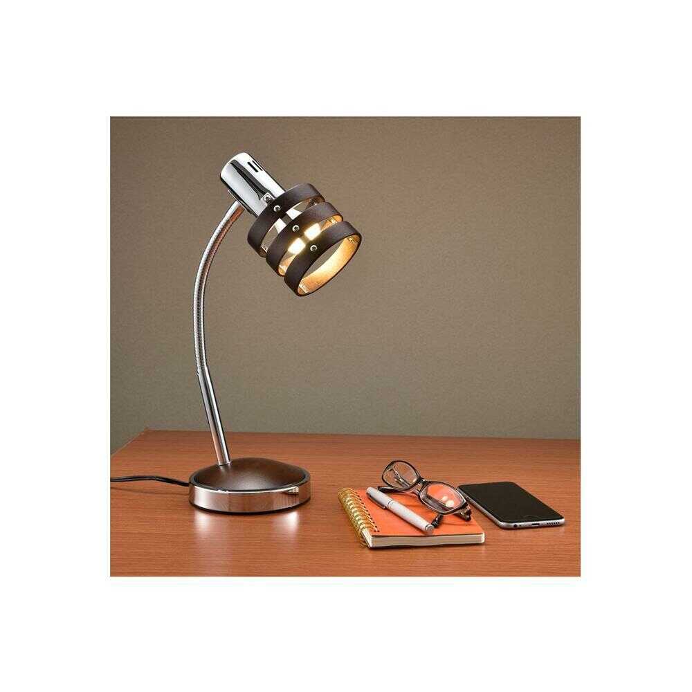 オーム電機 テーブルスタンド E17口金 電球別売 ダークブラウン