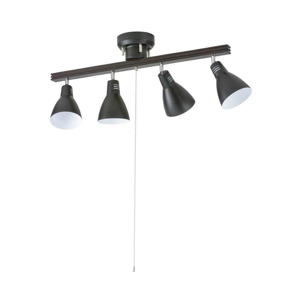 オーム電機 4灯シーリングライト ブラック ブラック