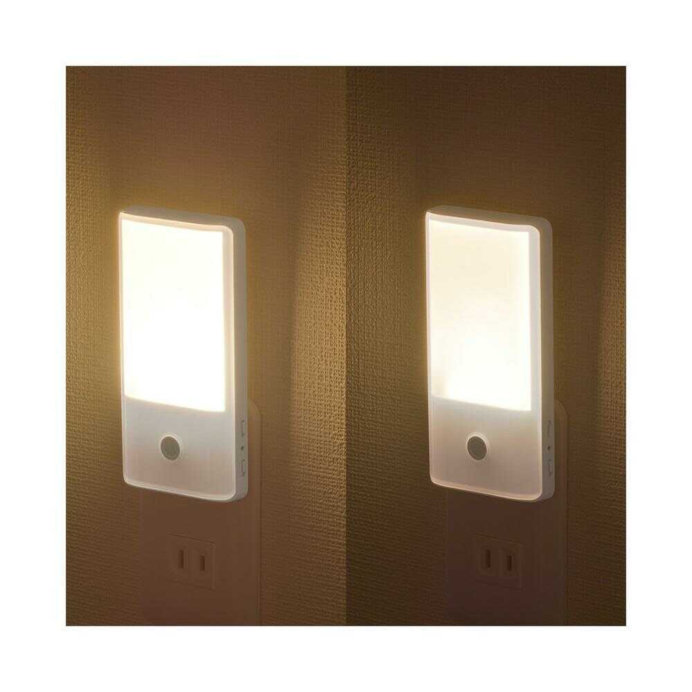 オーム電機 LEDナイトライト 明暗センサー 電球色 ホワイト