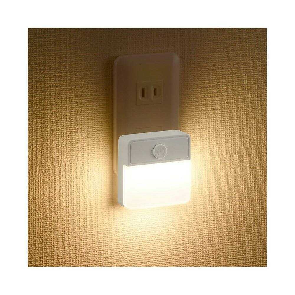 オーム電機 薄型LEDナイトライト スイッチ式 電球色 ホワイト