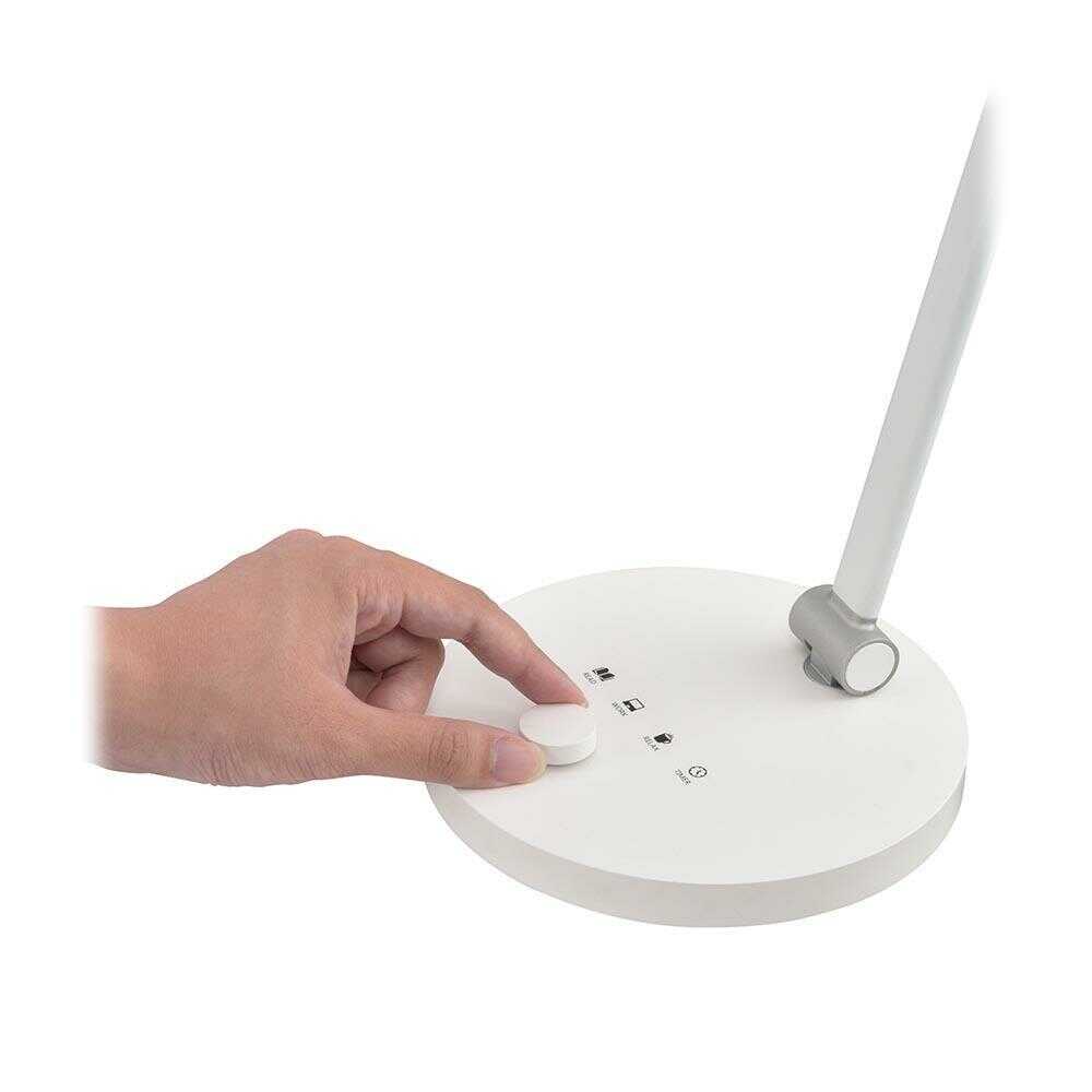 オーム電機 LEDデスクライト 調光調色 タイマー機能付 ホワイト