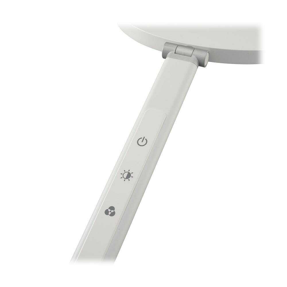 オーム電機 LEDアームライト 調光調色 ホワイト ホワイト