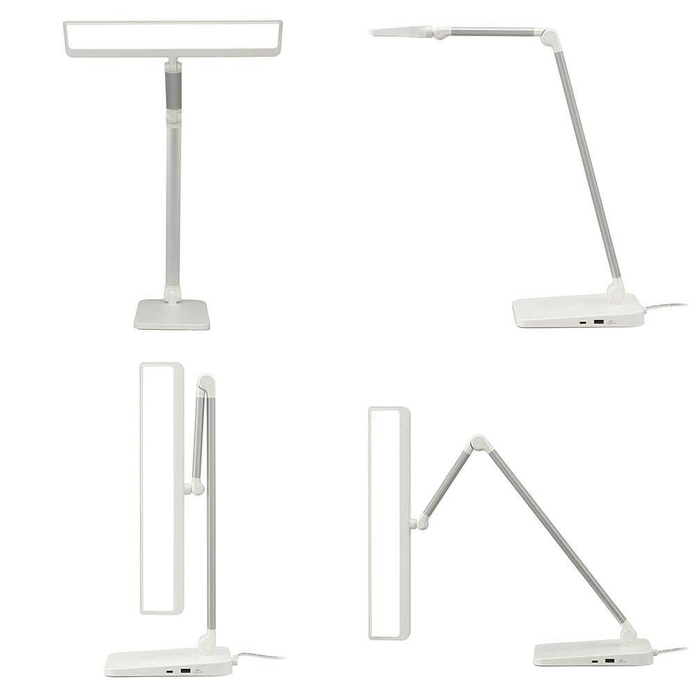 オーム電機 LEDデスクライト ホワイト ホワイト