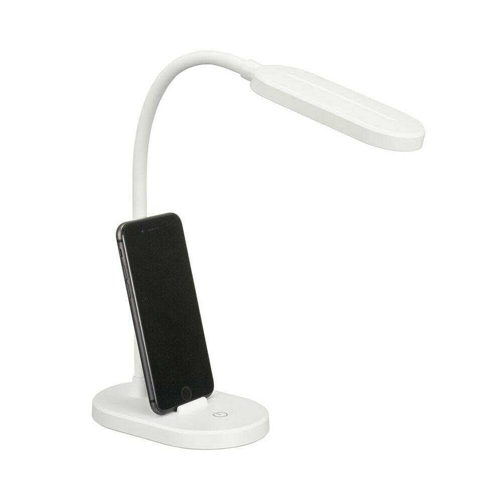 オーム電機 LEDデスクランプ USB電源 昼白色 ホワイト