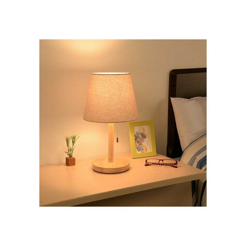 オーム電機 テーブルスタンド 木製 電球別売 ナチュラル