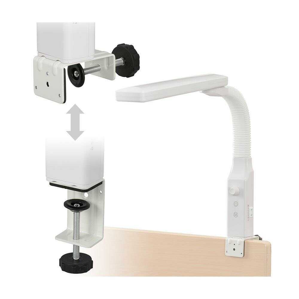 オーム電機 LEDクランプライト 調光調色付 ホワイト ホワイト