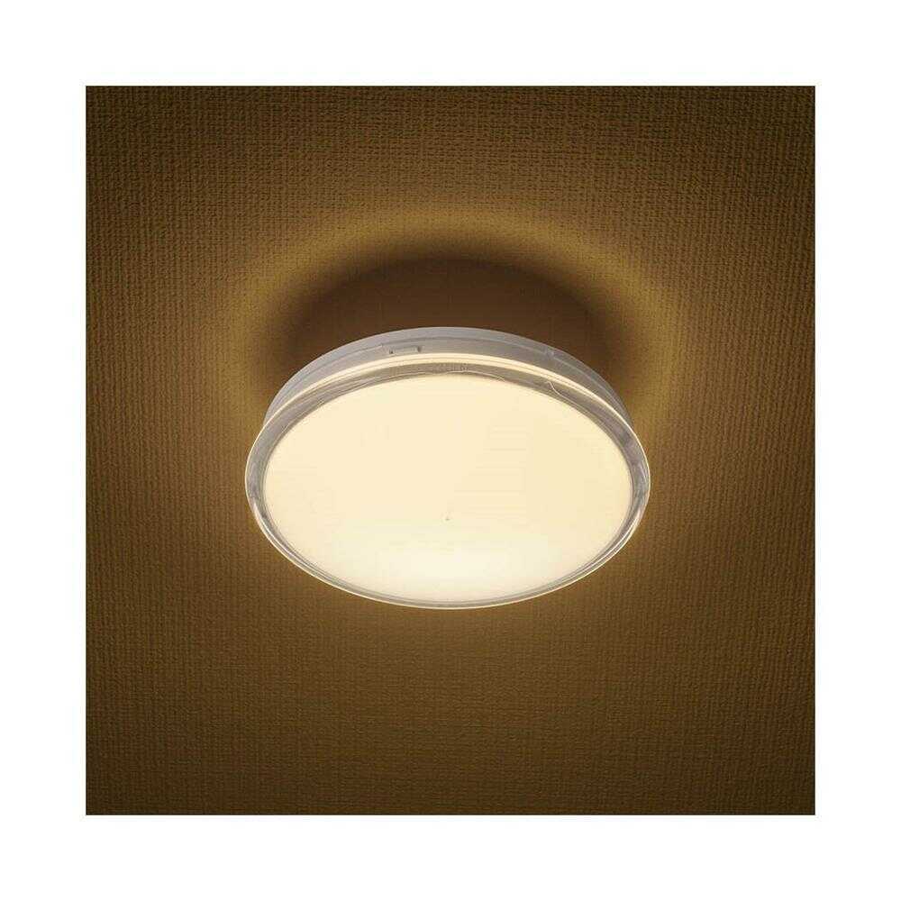 オーム電機 LED薄形ミニシーリングライト 60形 電球色 ホワイト