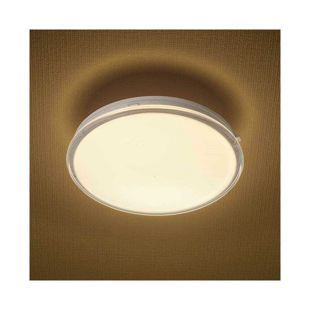 オーム電機 LED薄形ミニシーリングライト 100形 電球色 ホワイト