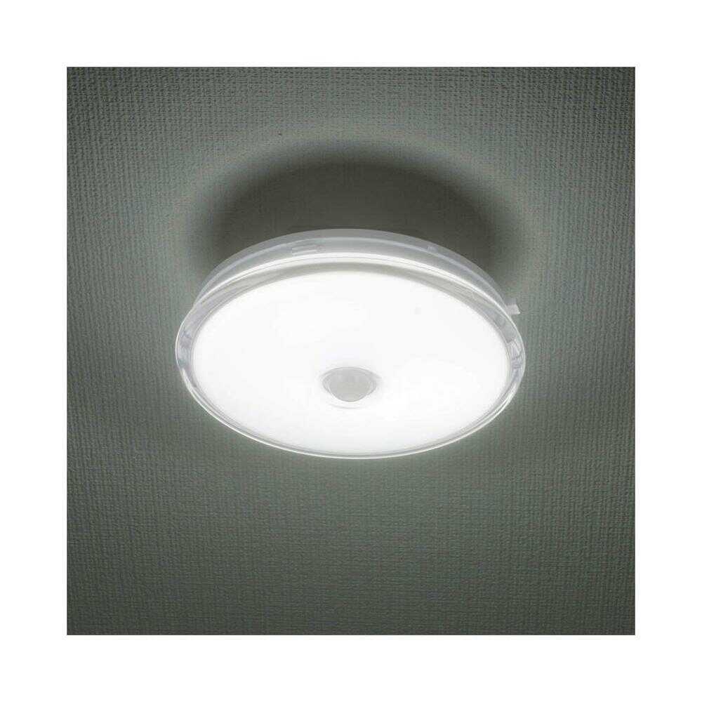 オーム電機 LED薄形ミニシーリングライトセンサー40形昼光色 ホワイト