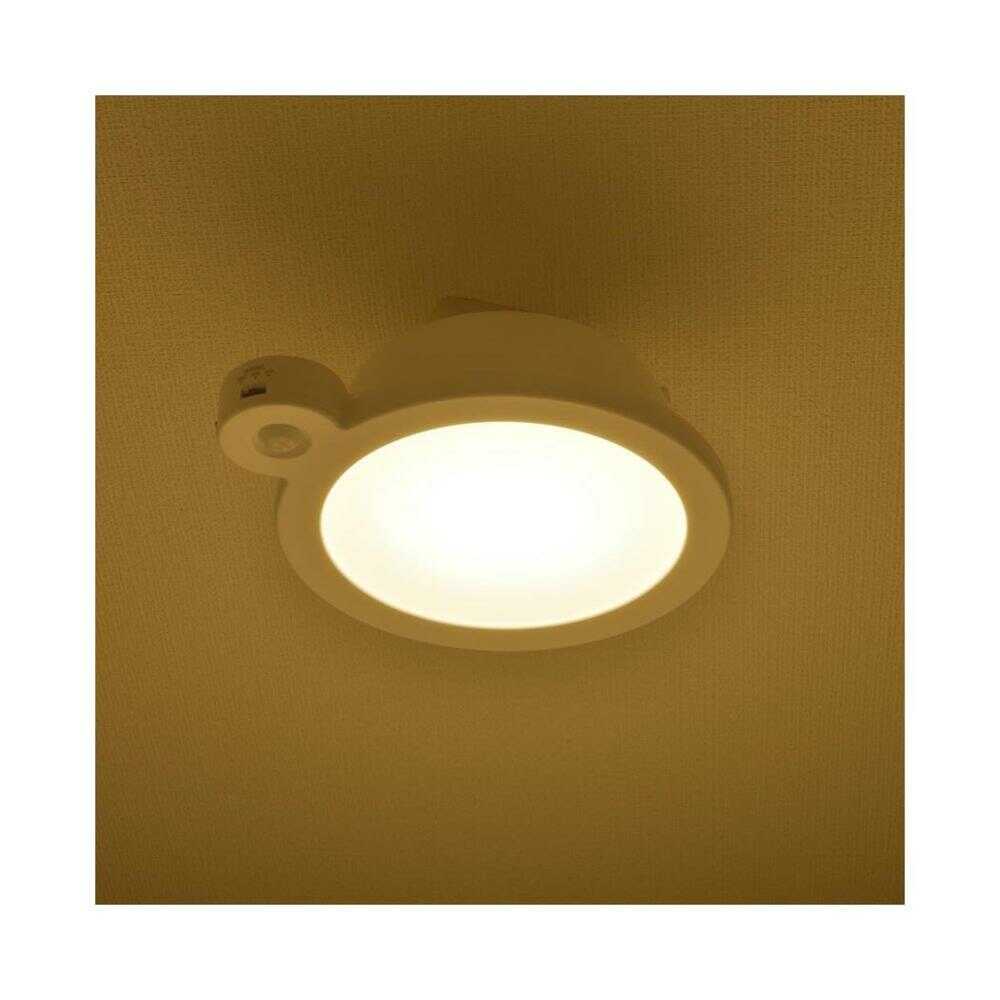 オーム電機 LEDミニシーリングライト 60形電球色センサー付 ホワイト