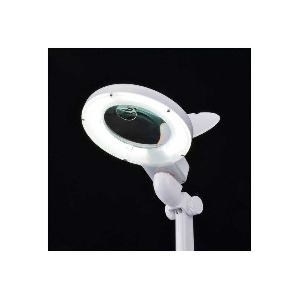 オーム電機 L-ZOOMルーペ付LEDスタンドライト480lm ホワイト