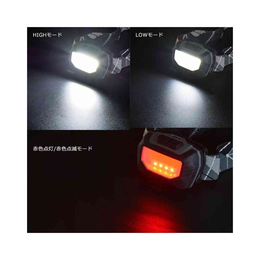 オーム電機 COBヘッドライト 450ルーメン ブラック