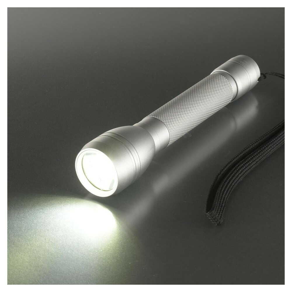 オーム電機 LEDライト ピュアビーム 220ルーメン シルバー