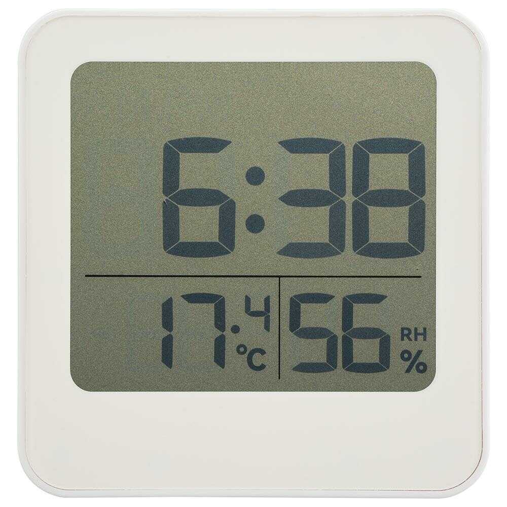 オーム電機 お風呂クロック&温湿度計 1個 ホワイト