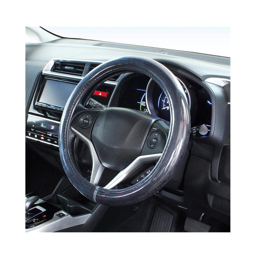 槌屋ヤック かぽっとハンドルカバー超太巻きモケット ブラックS KCB106