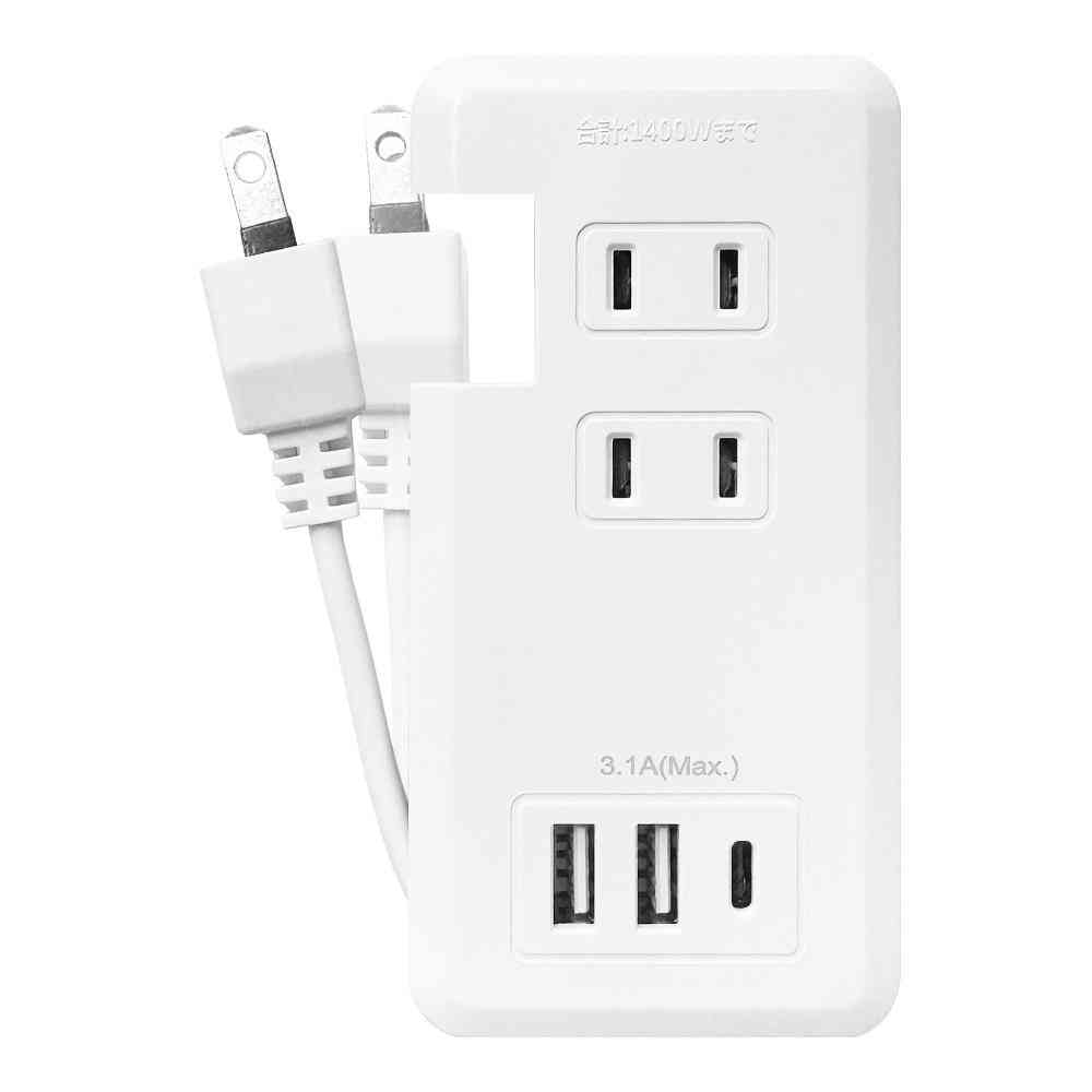 磁気研究所 HIDISC コード巻取り式 電源タップ ホワイト