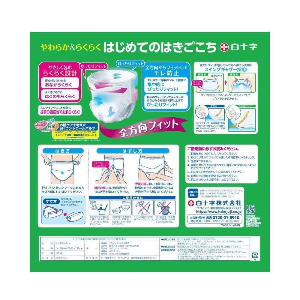 【大人用紙おむつ類】白十字 サルバ うす型 やわ楽パンツ L‐LLサイズ 30枚入り