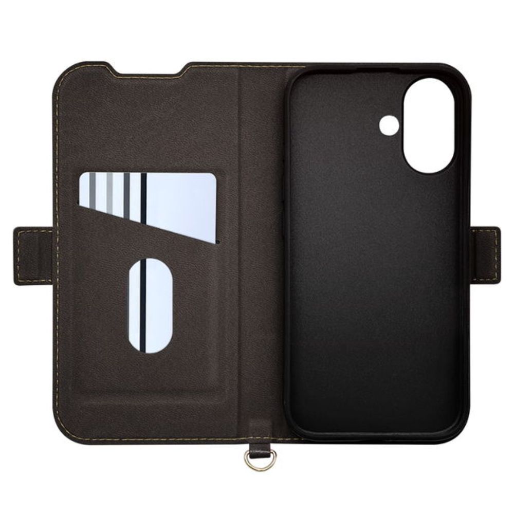 テレホンリース iPhone16 ケース カバー ブラック