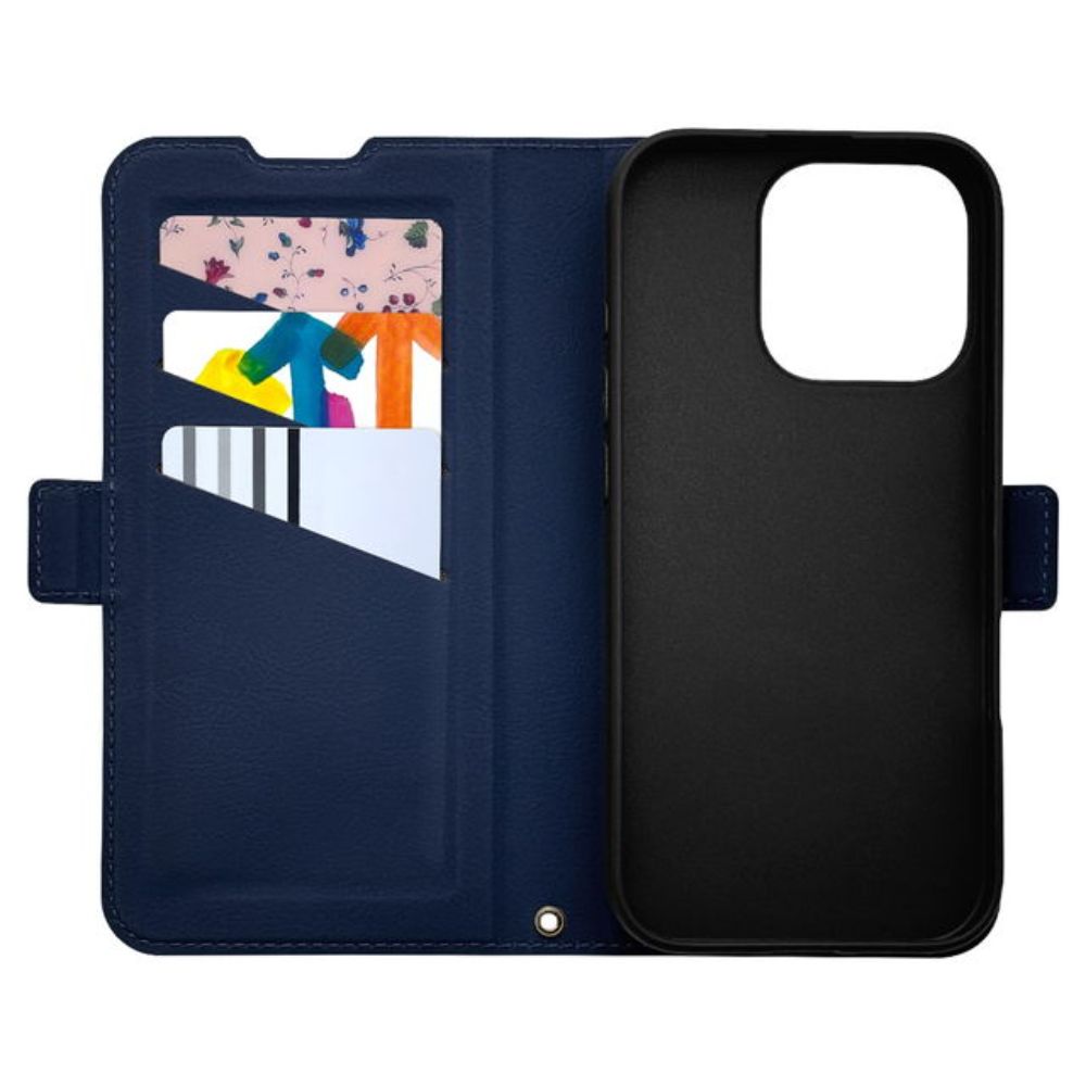 テレホンリース iPhone16Pro 手帳型カバー MagSafe対応 ワイヤレス充電対応 ネイビー