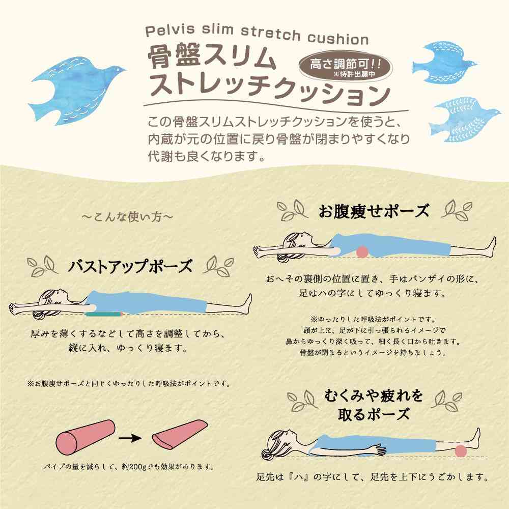 藤栄 ハッピーモチーフ エクササイズ 骨盤 スリム ストレッチクッション 青い鳥
