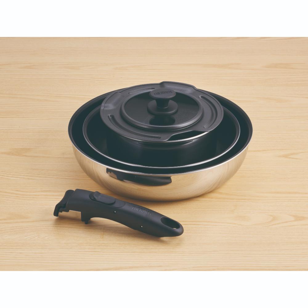 サーモス 取っ手のとれるフライパン5点セット KSF-5A S メーカー直送 ▼返品・キャンセル不可【他商品との同時購入不可】