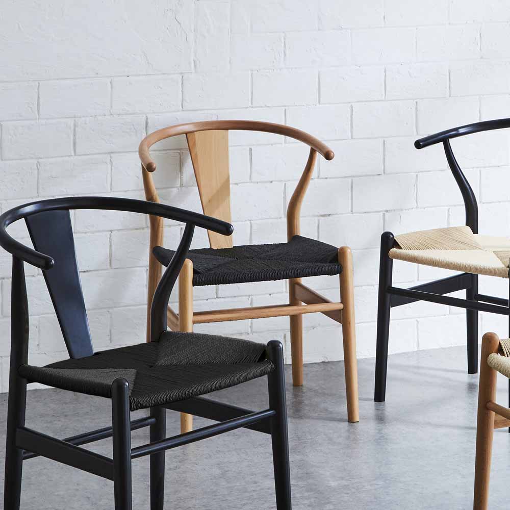 座面ペーパーコードダイニングチェアー DC-NDK-NABK メーカー直送 ▼返品・キャンセル不可【他商品との同時購入不可】