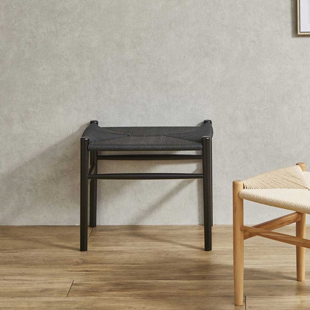 座面ペーパーコードスツール ブラック色 ST-NDK-BK メーカー直送 ▼返品・キャンセル不可【他商品との同時購入不可】