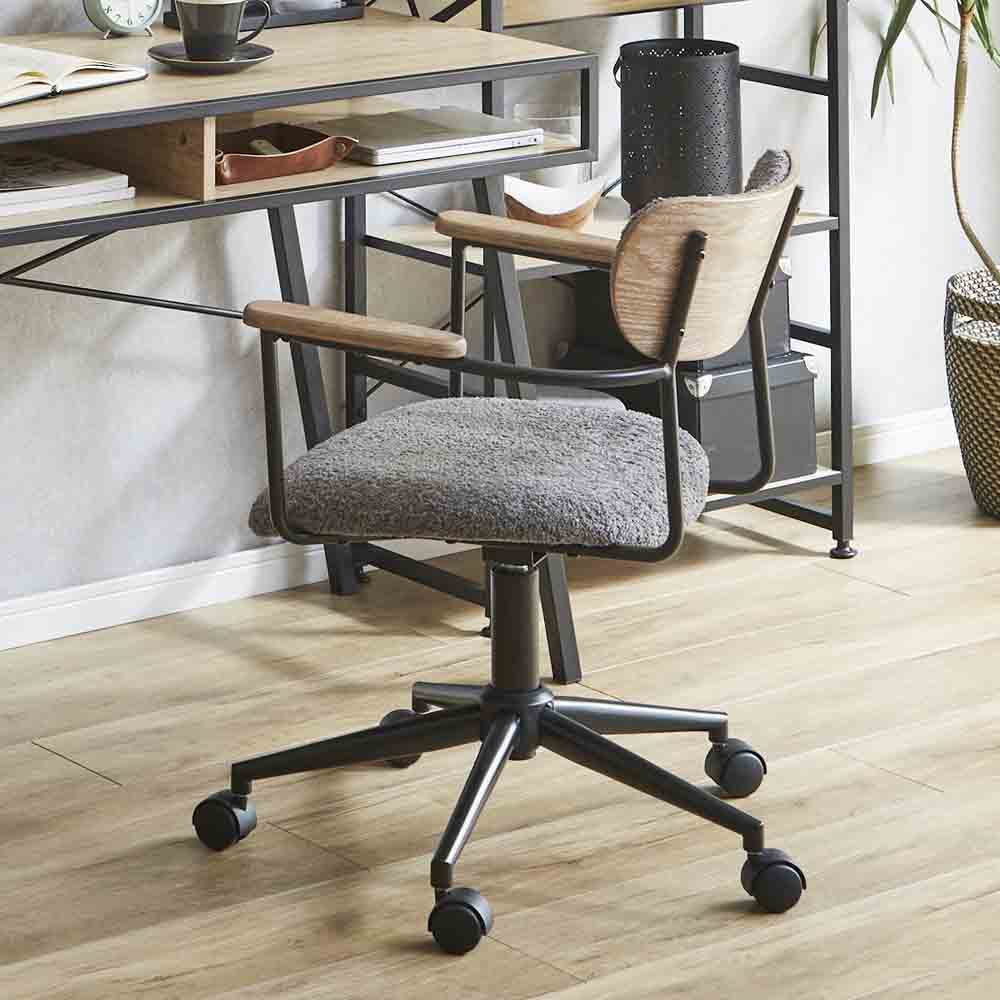 モダンでナチュラルなワーキングチェアー OA-KRD-GY メーカー直送 ▼返品・キャンセル不可【他商品との同時購入不可】