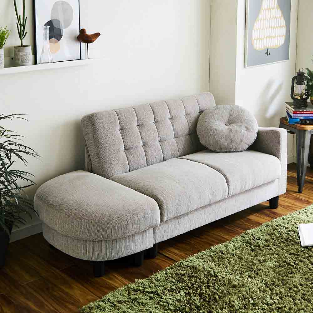 収納庫付コンパクトカウチソファ SO-05K-IV メーカー直送 ▼返品・キャンセル不可【他商品との同時購入不可】