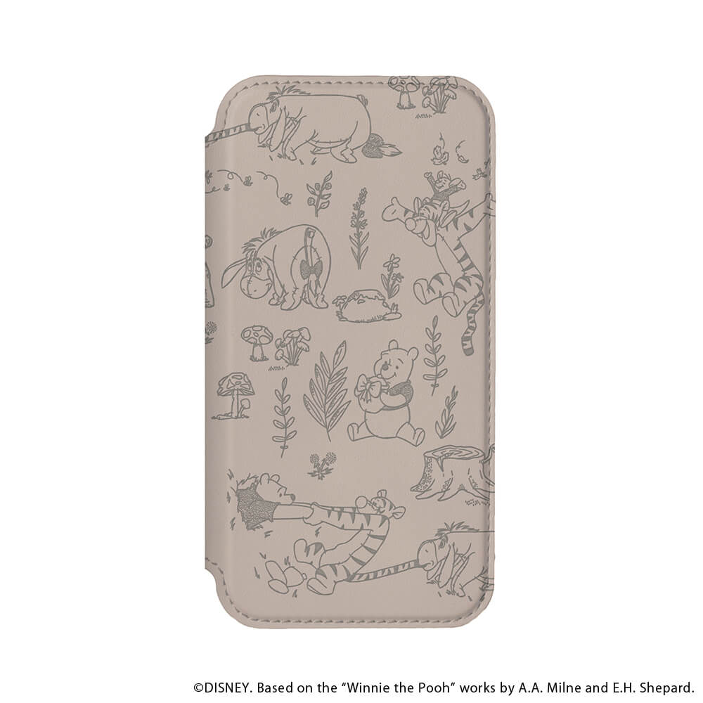 PGA iPhone 16用 ガラスフリップケース くまのプーさん PG-D24AGF04POO 70g
