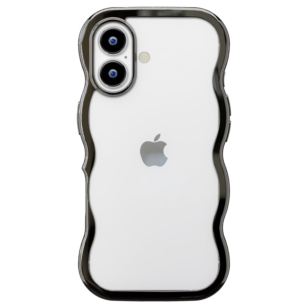 PGA iPhone 17用 ウェーブケース メタルブラック PG-25AWH02BK 35g