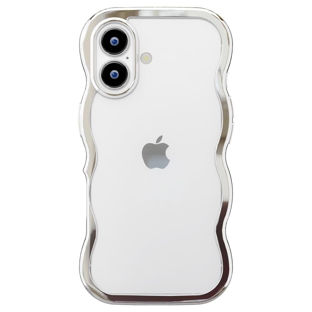 PGA iPhone 17用 ウェーブケース メタルシルバー PG-25AWH03SV 35g