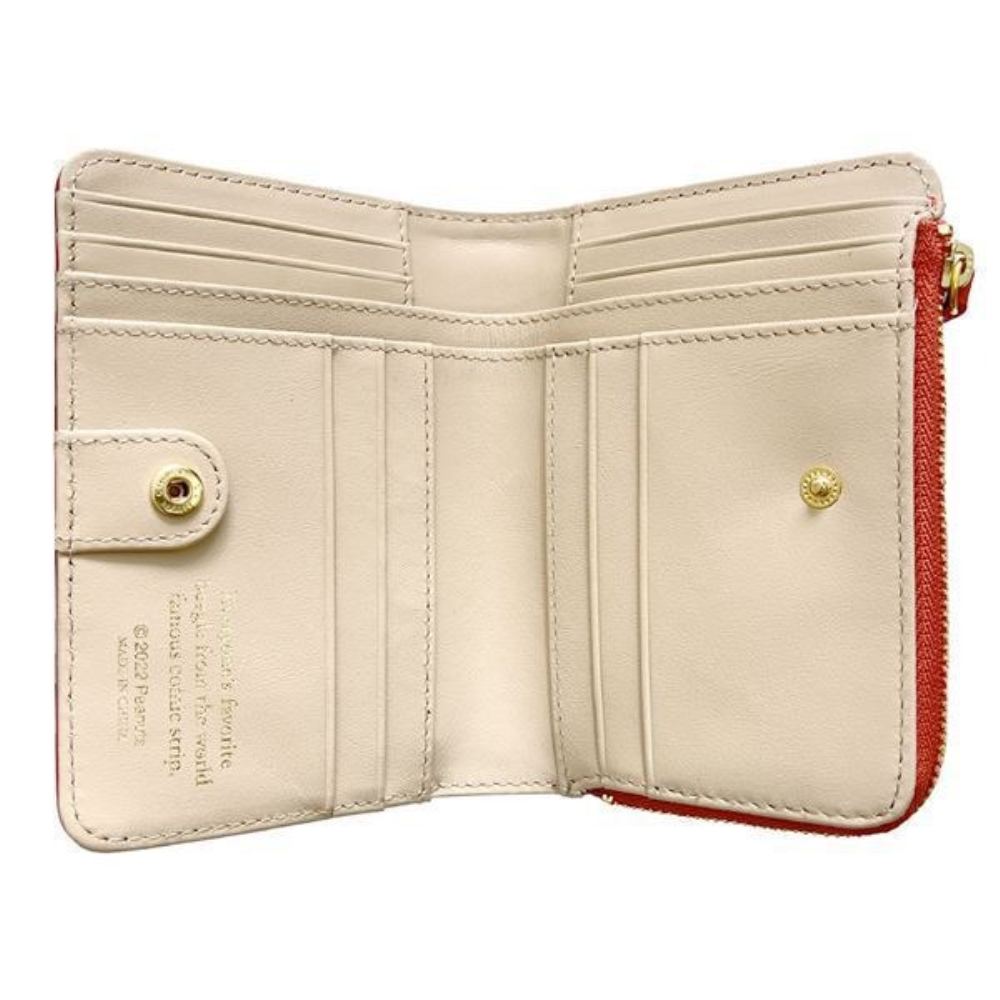 スヌーピーLC クロコ スリム二つ折 コーラル SN0125 メーカー直送 ▼返品・キャンセル不可【他商品との同時購入不可】