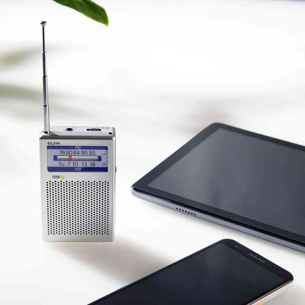 ELPA AM/FMポケットラジオ ER-P60F 1個