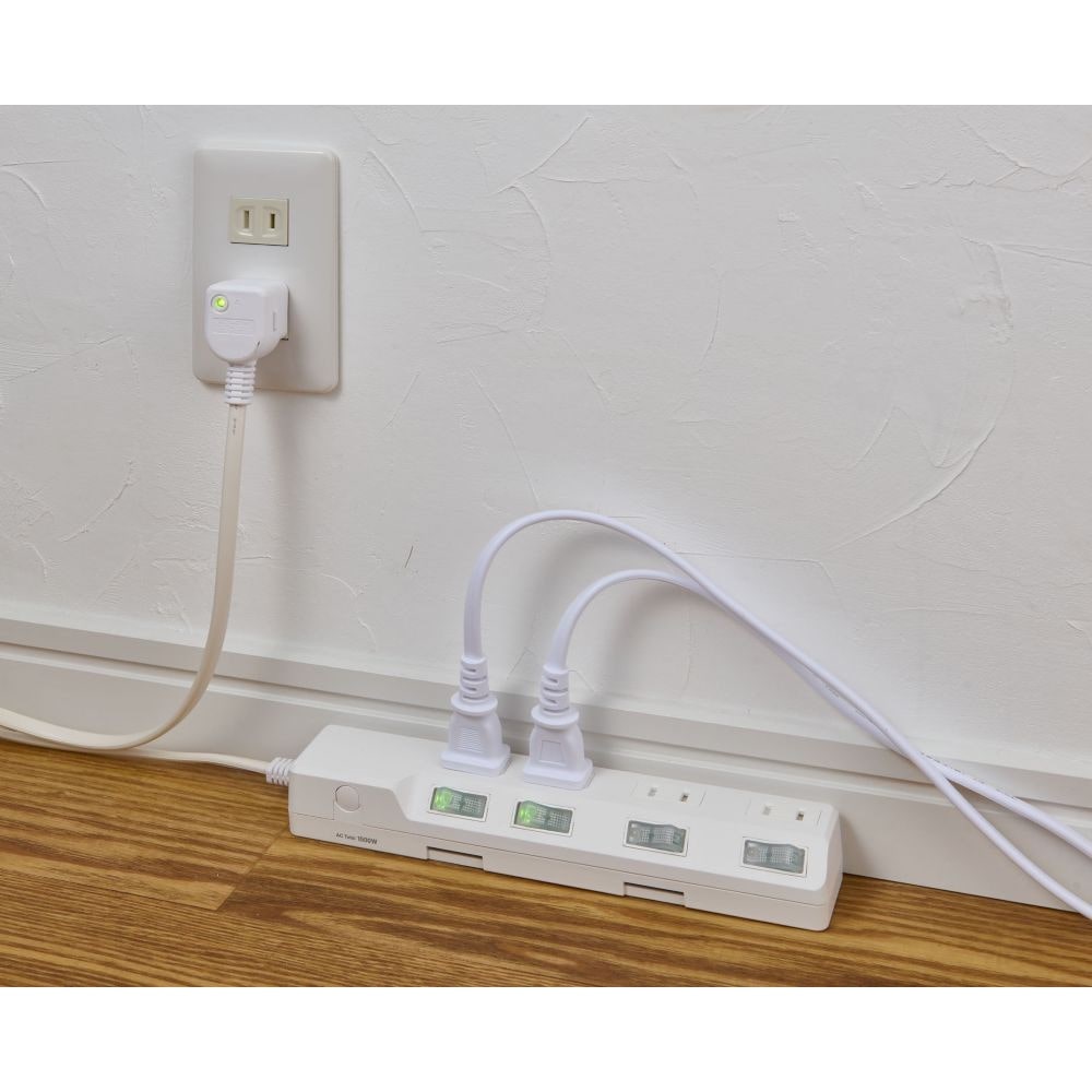 エルパ ELPA 耐雷スイッチ付タップ 4個口5M WLK-45S ホワイト