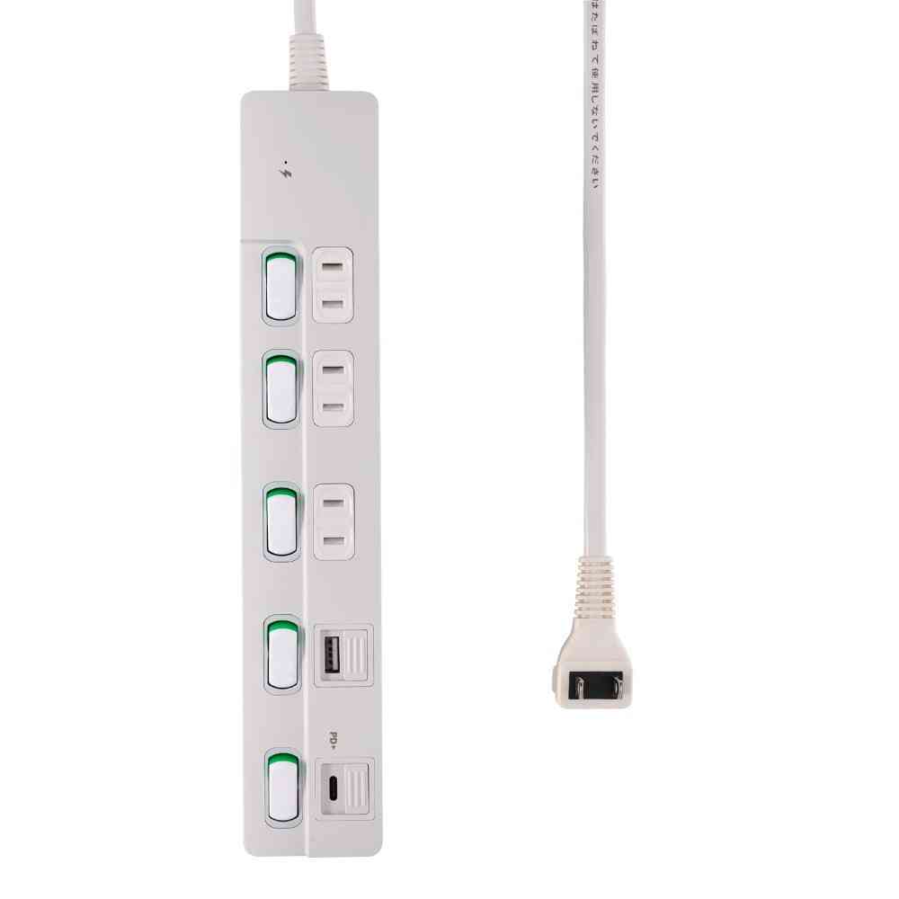 エルパ ELPA SW付USBタップ2m WLK-3222SUC(W)