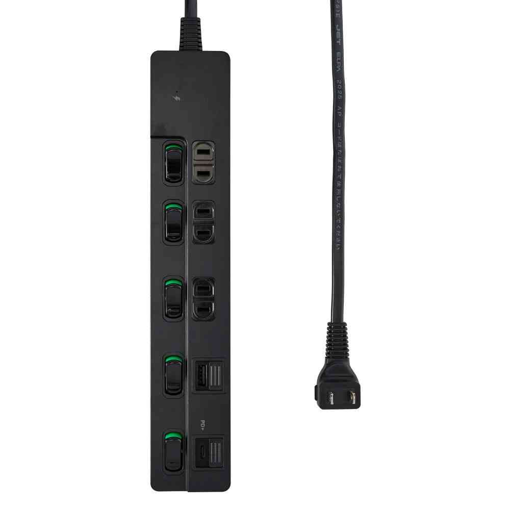 エルパ ELPA SW付USBタップ2m黒 WLK-3222SUC(BK)